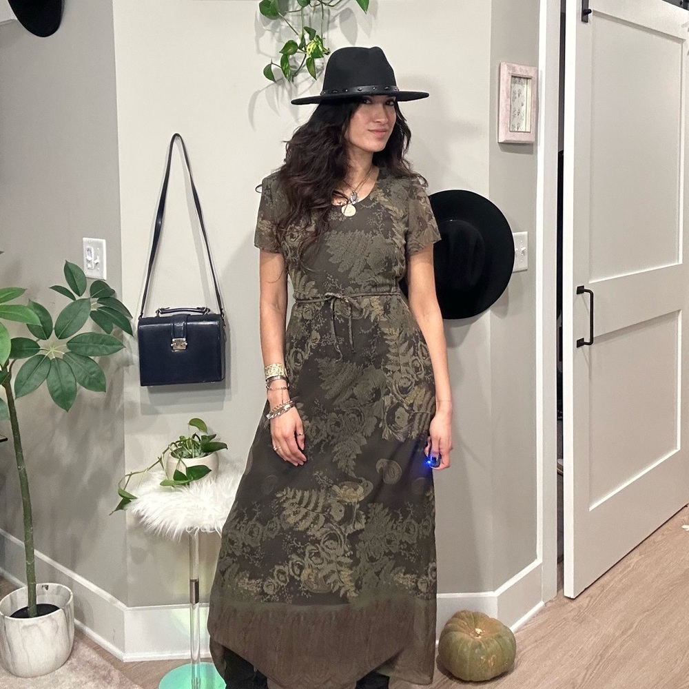 Positive Attitude Green Floral Maxi Dress